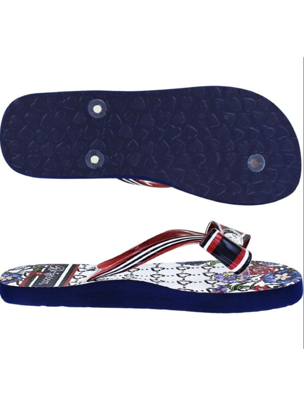 Brighton Entice Flip Flops Red White and Blue Size 7 NWT & Dust Bag - Picture 3 of 4